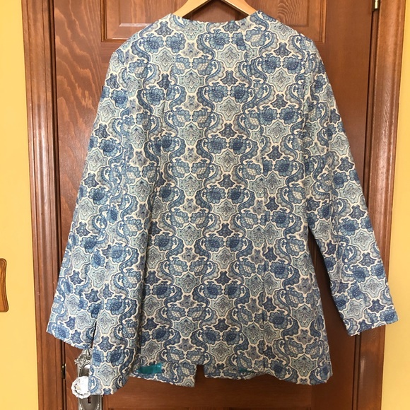 C Wonder Blue Jaquard Snap Button Coat - Picture 7 of 7